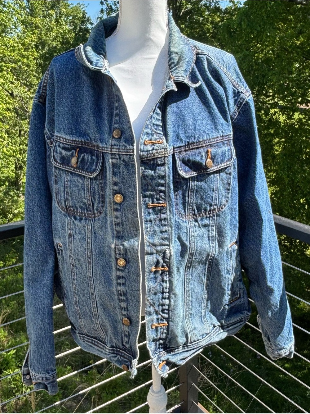 Wrangler Rugged Wear Vintage Denim Jacket Oversized Trucker
